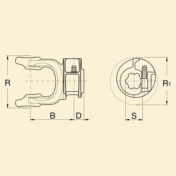 Вилка кардана 5с 1 3/8" Z21 Q.D.
