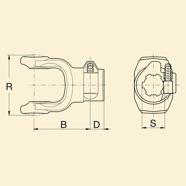 Вилка кардана 5с 1 3/4" Z20 Q.D.