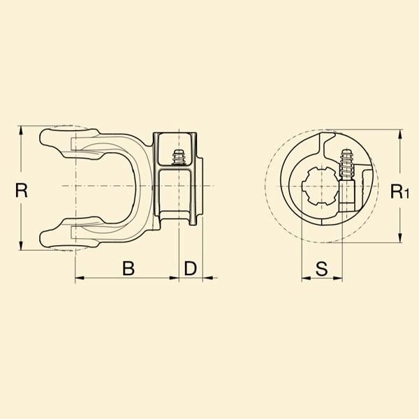 Вилка кардана 8с 1 3/8" Z21 Q.D.